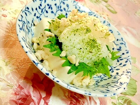 ❤大葉と新玉葱と天かす青海苔の冷や奴❤